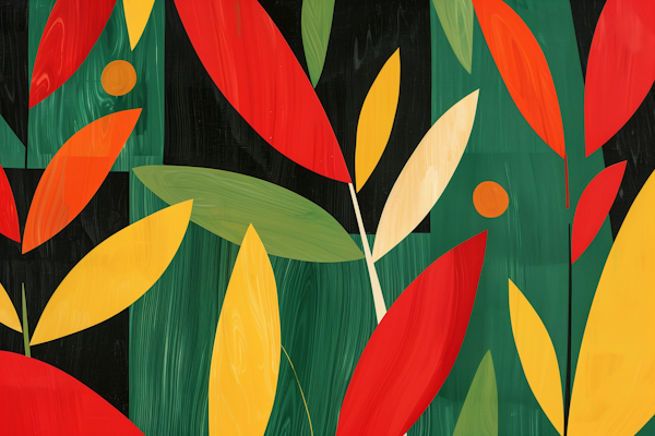 Vibrant Abstract Leaf Illustration