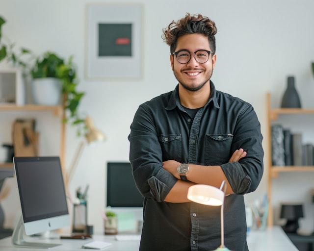 Cheerful Young Man with Stylish Outfit and Watch