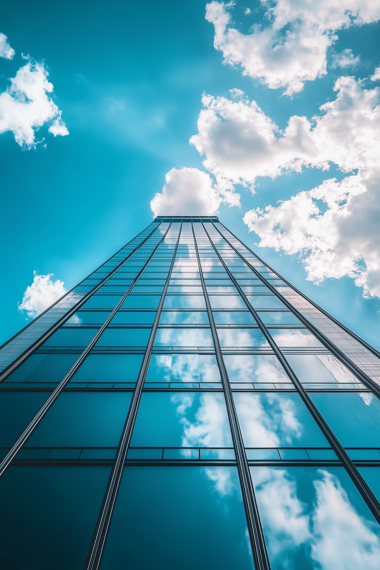 Modern Skyscraper Against Blue Sky