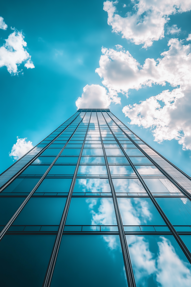 Modern Skyscraper Against Blue Sky