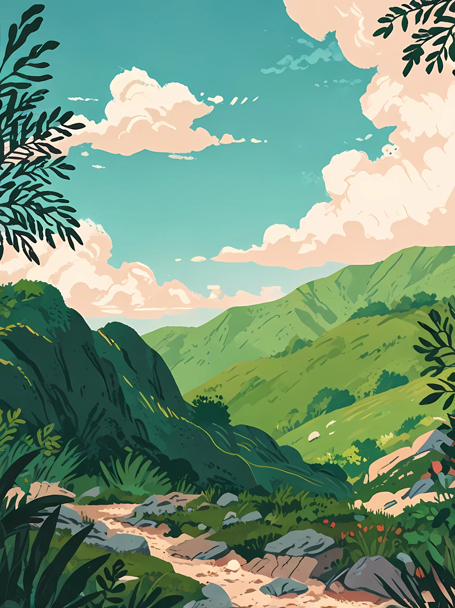 Lush Green Valley Scene