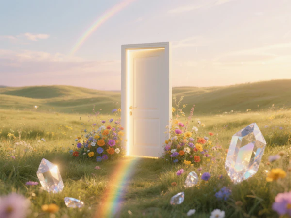 Surreal Meadow Doorway