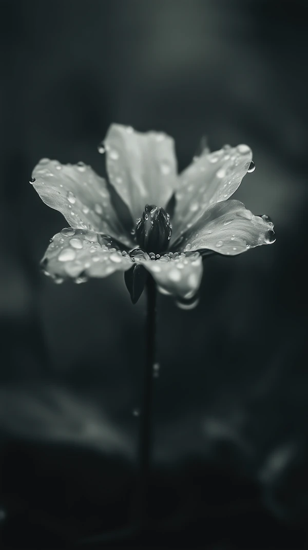 Monochrome Flower Close-Up