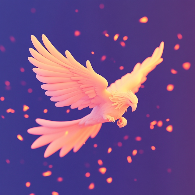 Ethereal 3D-Rendered Dove in Flight