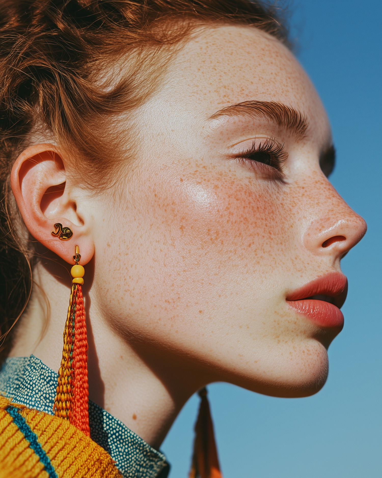 Profile of a Freckled Woman