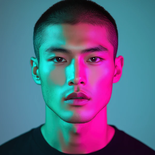 Neon Portrait Close-Up