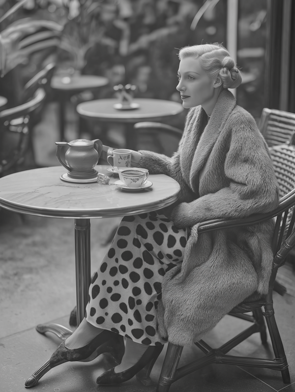 Woman in Café with Teacup