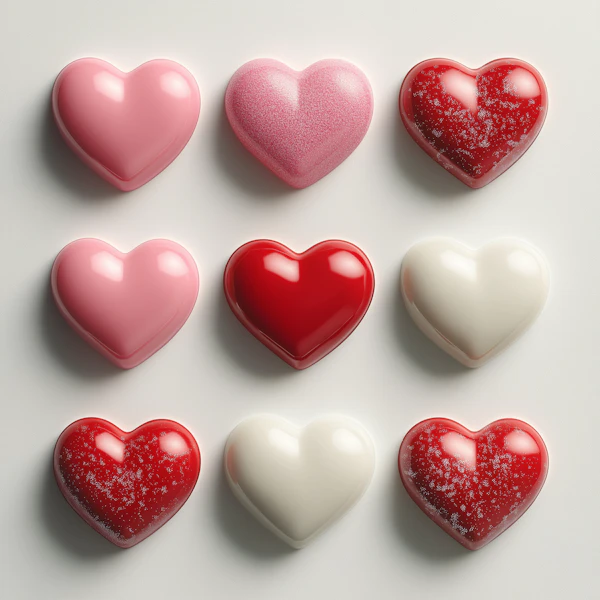 Glossy Heart Grid