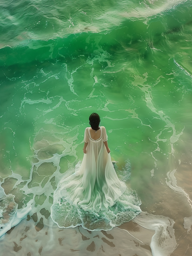 Ethereal Seascape with Solitary Woman