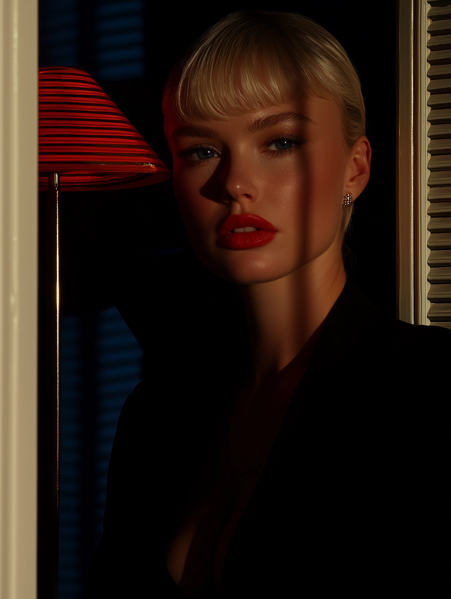 Dramatic Portrait with Warm Lighting