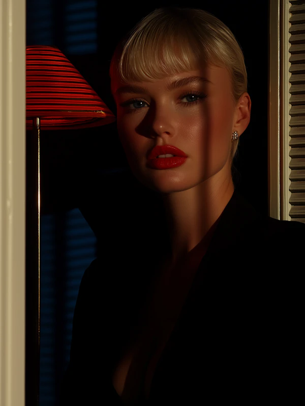 Dramatic Portrait with Warm Lighting