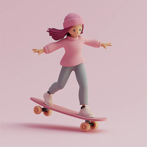 Stylized Skateboarder Art