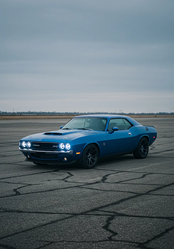 Blue Classic Muscle Car