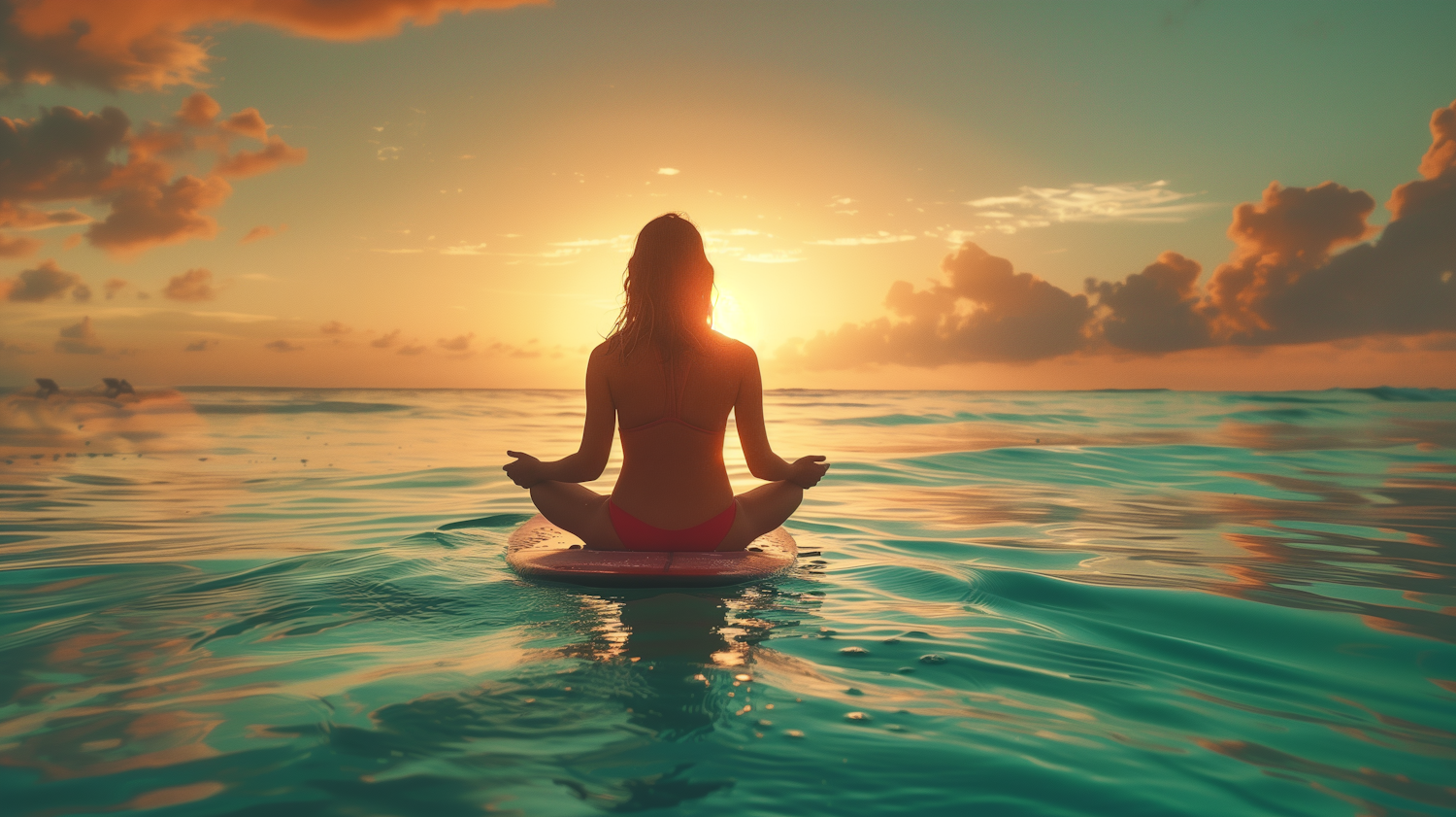 Meditation at Sunrise on Ocean