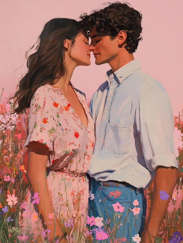 Couple in a Field of Flowers