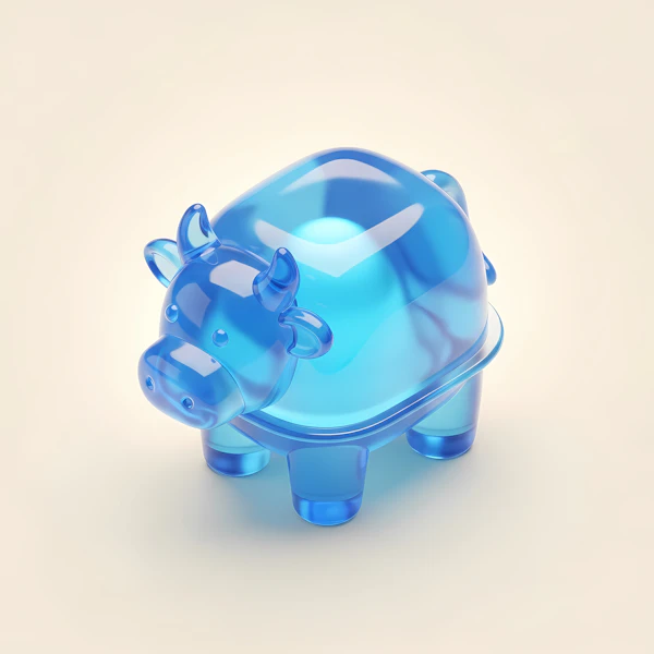 Blue Cow Figurine