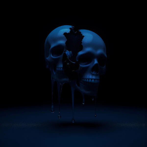 Surreal Blue Skulls