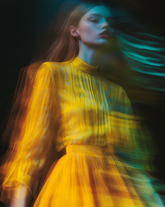 Woman in Vibrant Yellow Dress