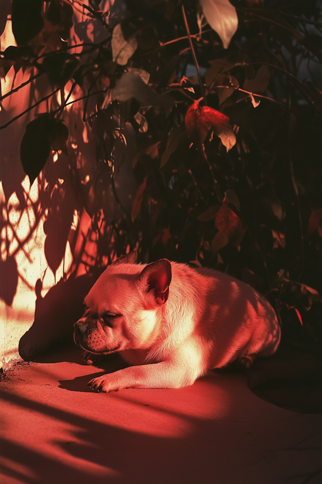 Sunlit French Bulldog Resting