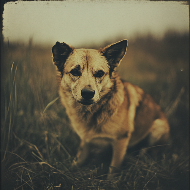 Dog in Tall Grass