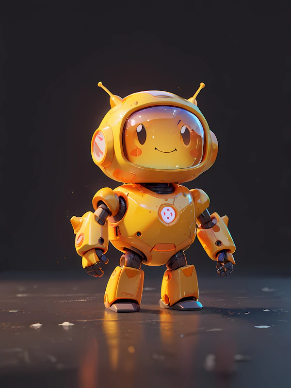 Cheerful Yellow Robot