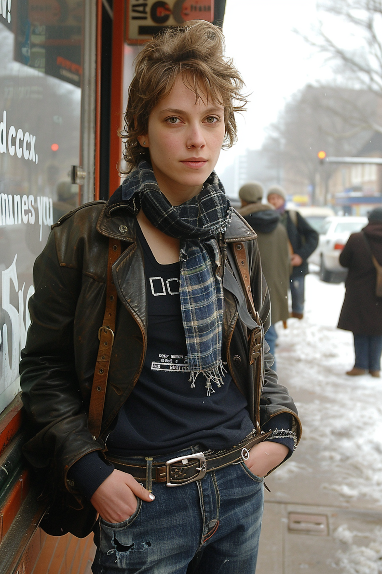 Stylish Young Woman in Urban Setting