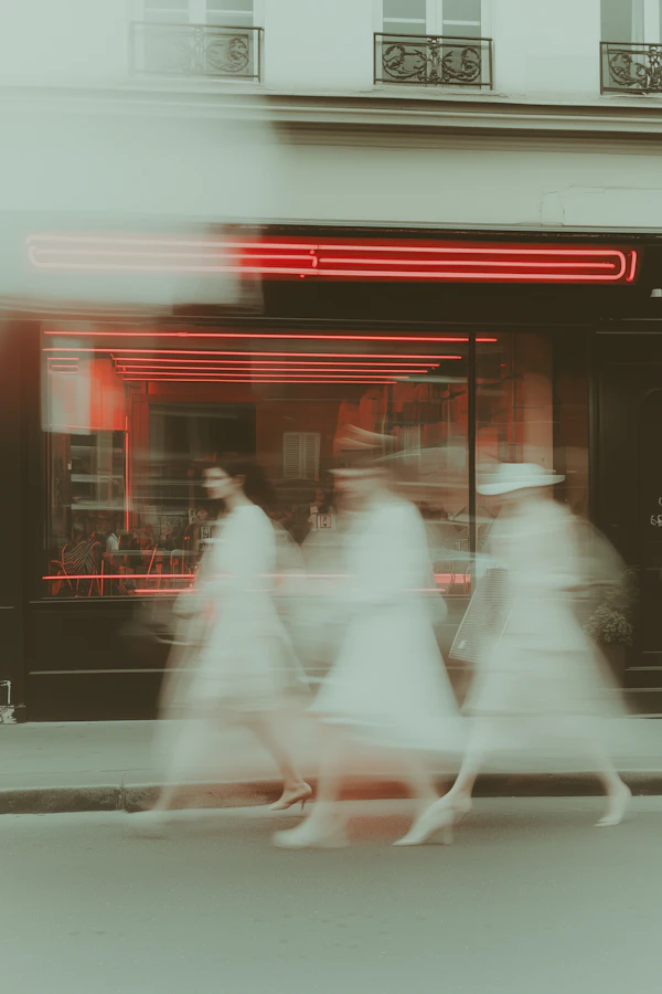 Blurred Neon Walk