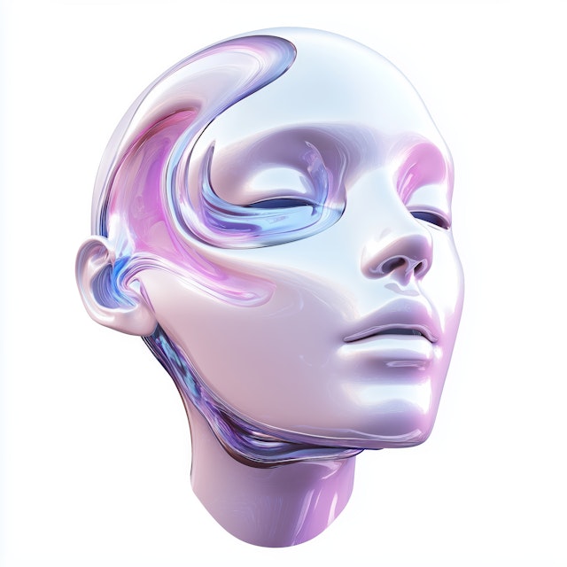 Futuristic Head Sculpture