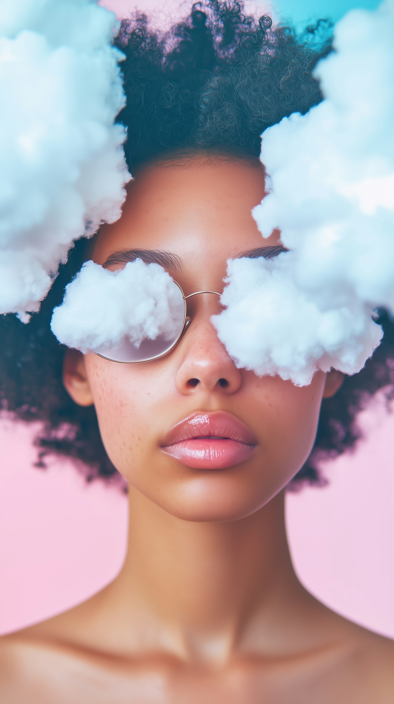 Surreal Portrait with Cloud Sunglasses