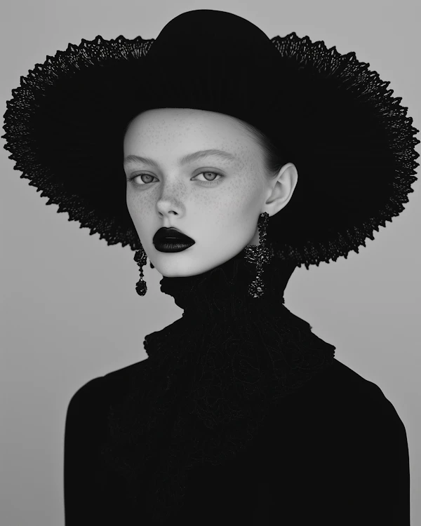 Striking Portrait with Black Hat