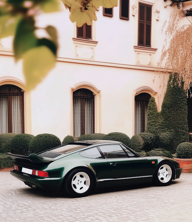 Vintage Green Sports Car