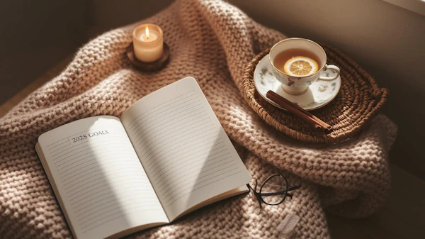 Cozy Goal Setting Scene