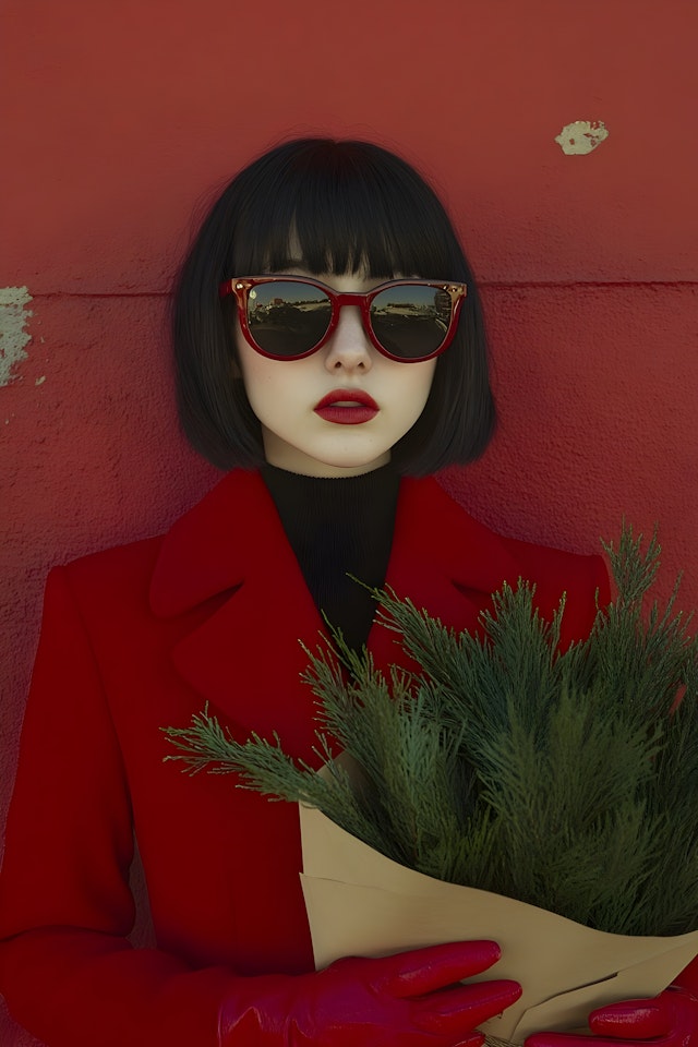 Striking Red Fashion Portrait