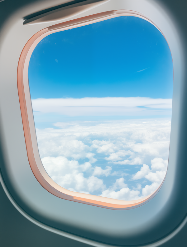 Skyward Serenity: A Window View Above the Clouds