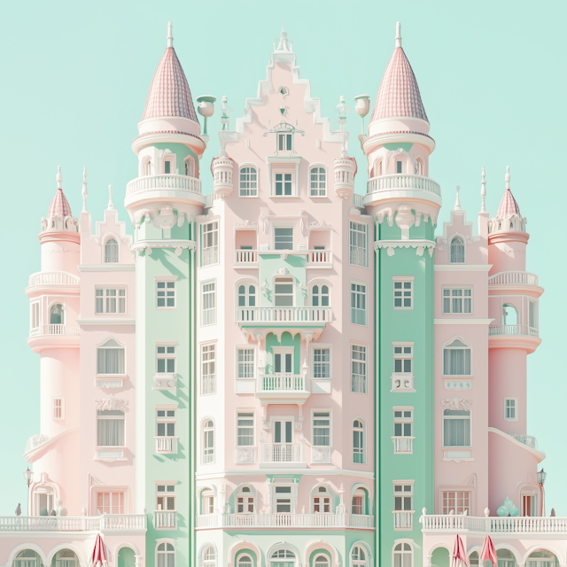 Whimsical Pastel Castle