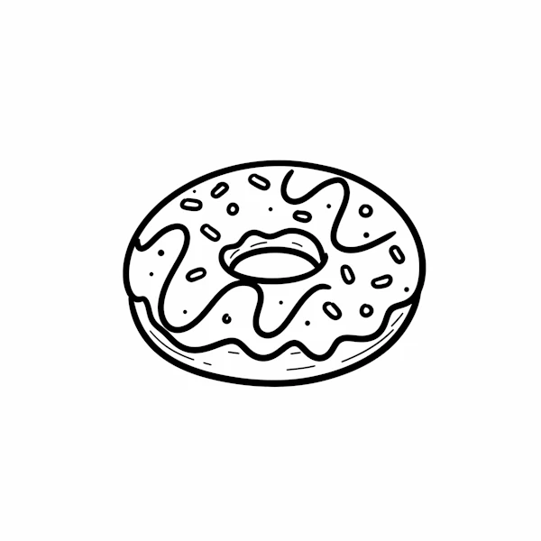 Cartoon Donut Drawing
