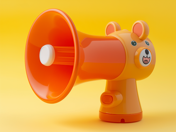 Whimsical Bear-Design Megaphone