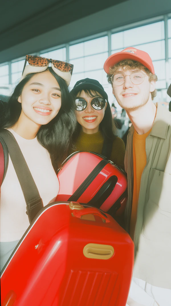 Travel Trio at Airport
