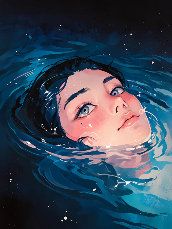 Serene Woman Submerged in Water