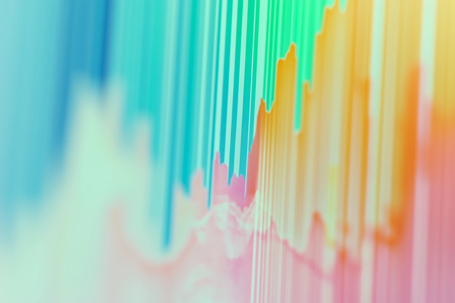 Abstract gradient bars in blue, green, yellow and pink
