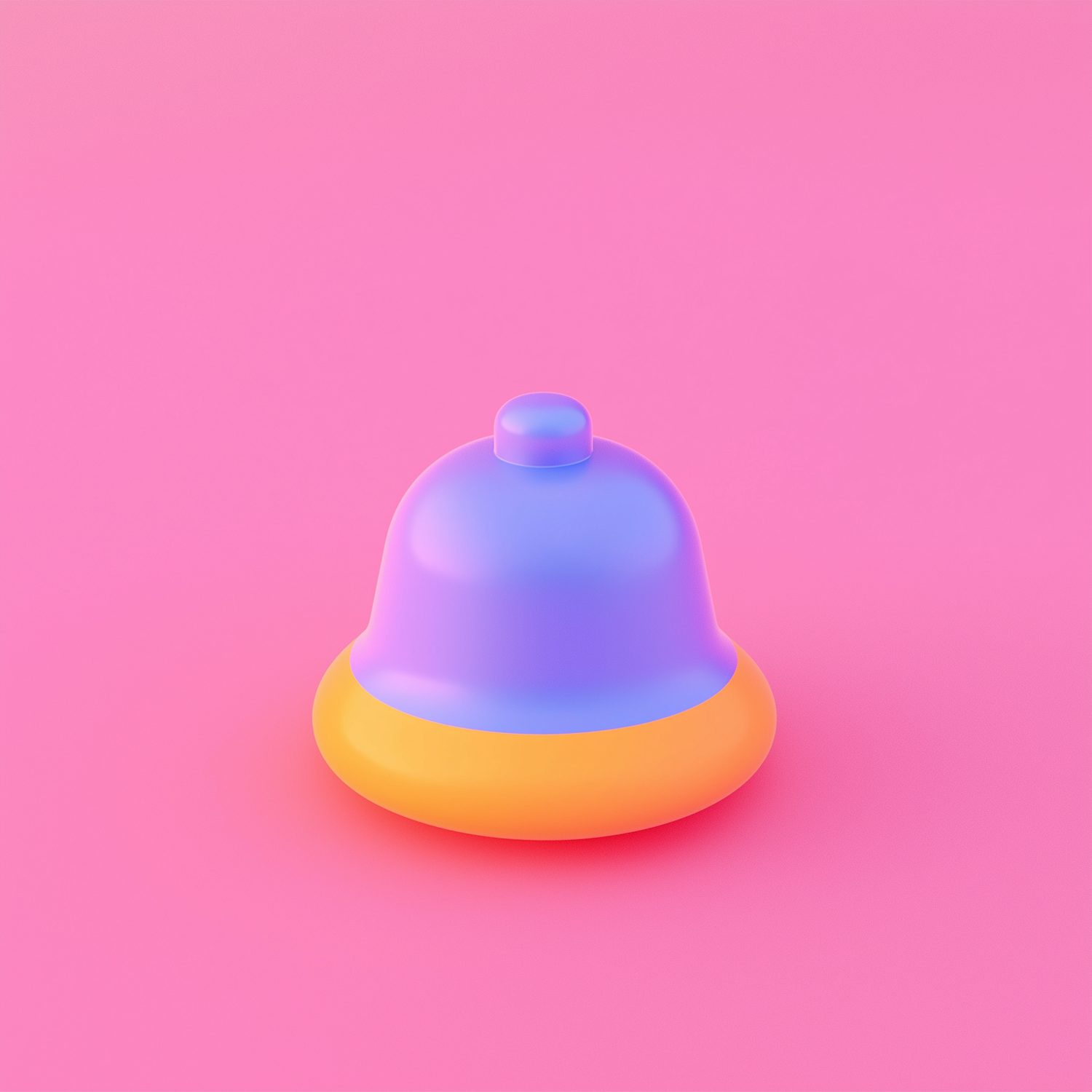 Stylized Colorful Bell on Pink Background