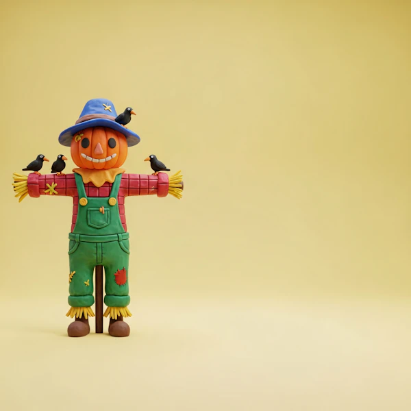 Cheerful Scarecrow Scene