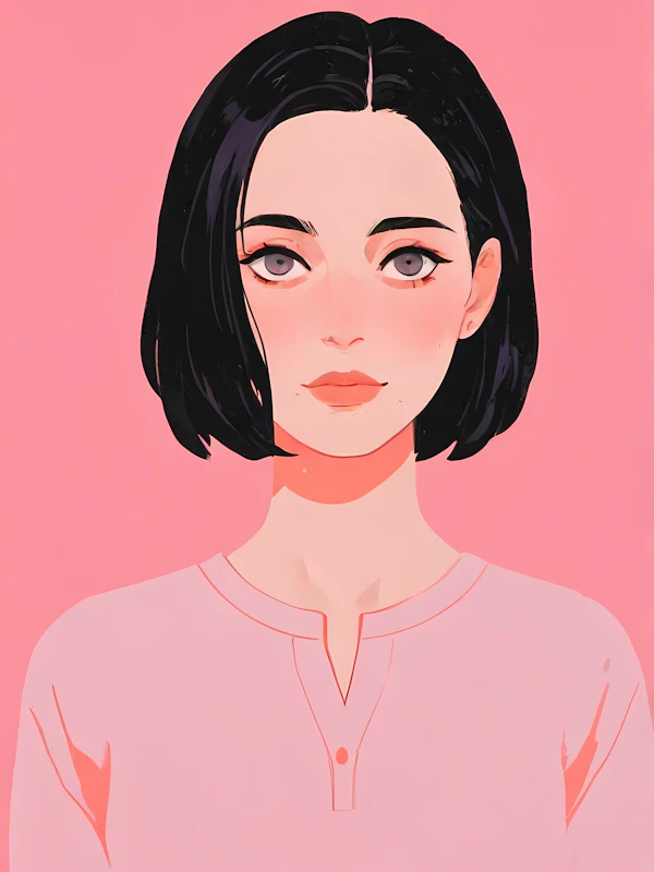 Stylized Portrait of a Young Woman