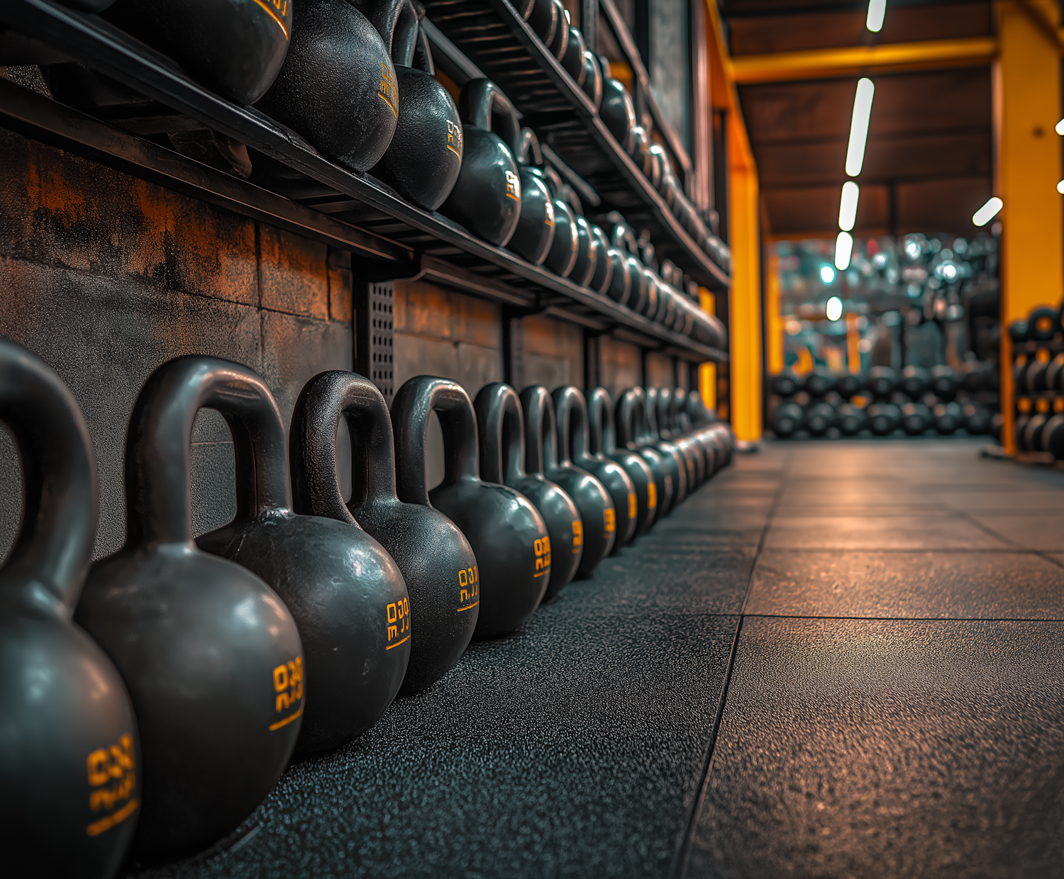 Kettlebells in Gym