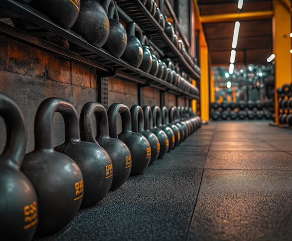 Kettlebells in Gym