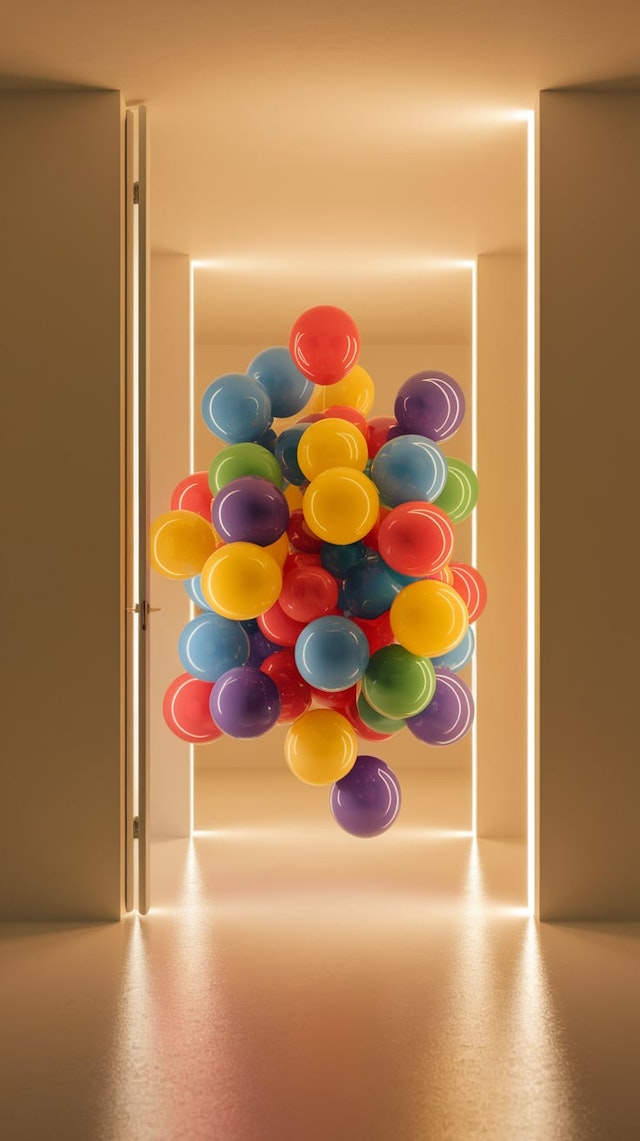 Vibrant Balloons Indoors