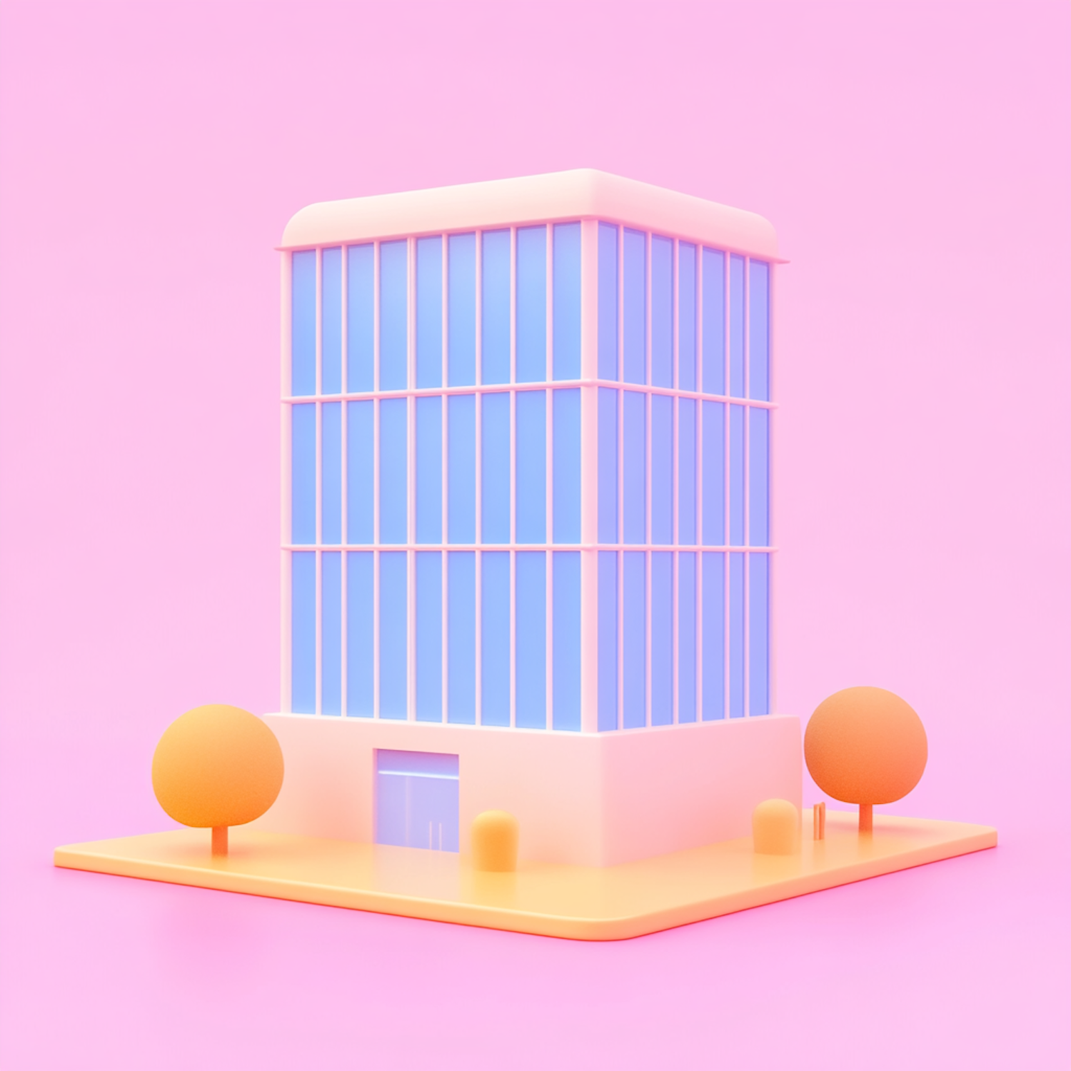 Stylized 3D Model of Modern Building