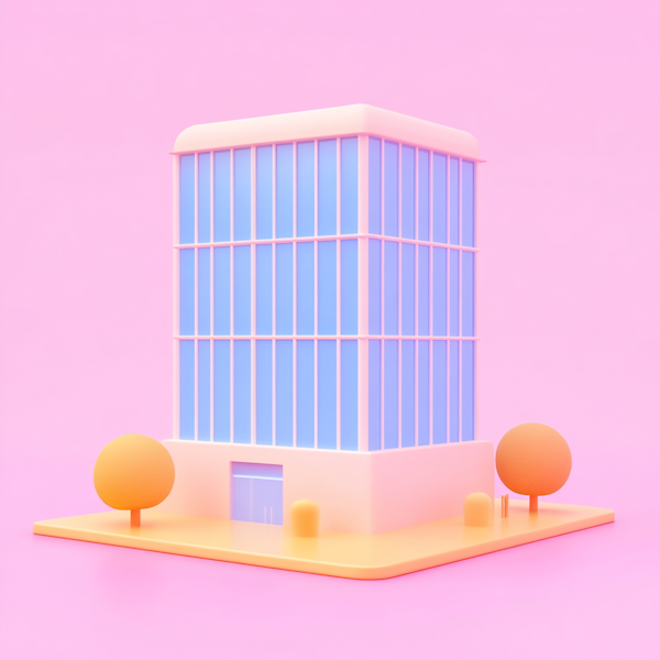 Stylized 3D Model of Modern Building