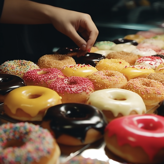 Tempting Selection of Glazed Donuts