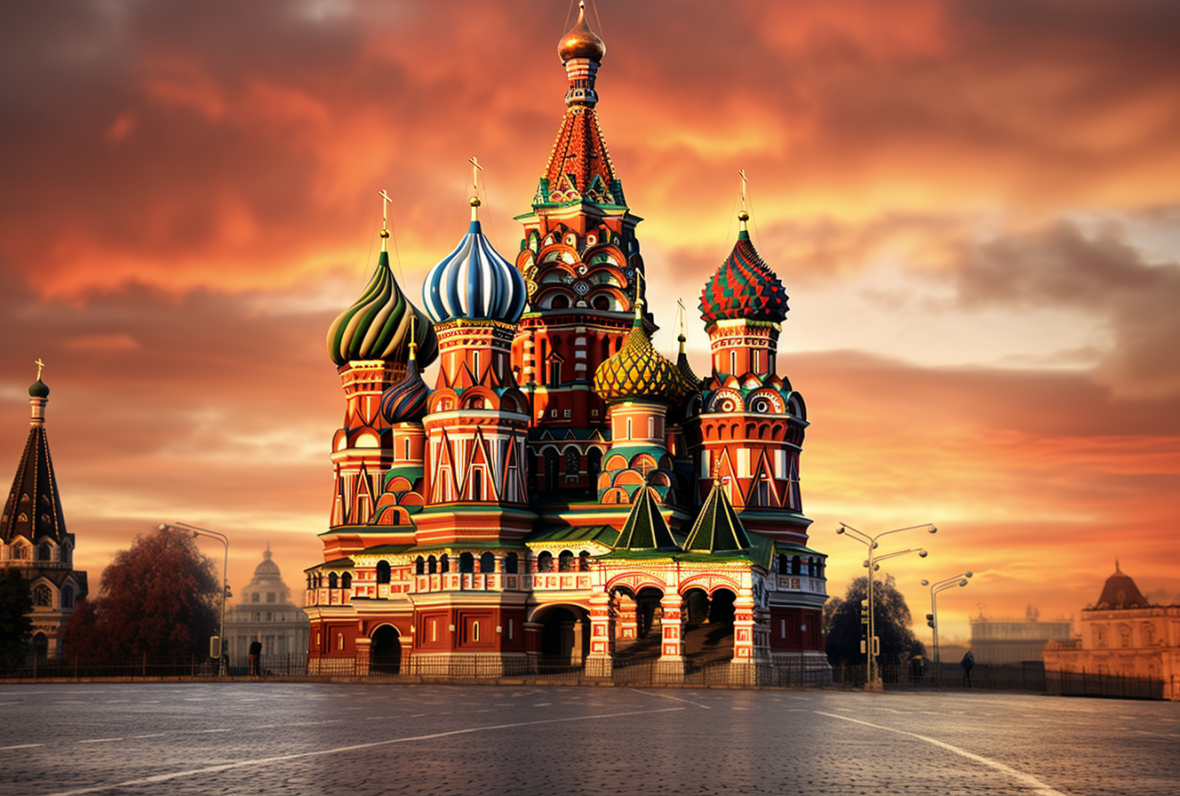 Lummi Photo - Sunset Serenity at Saint Basil's Cathedral